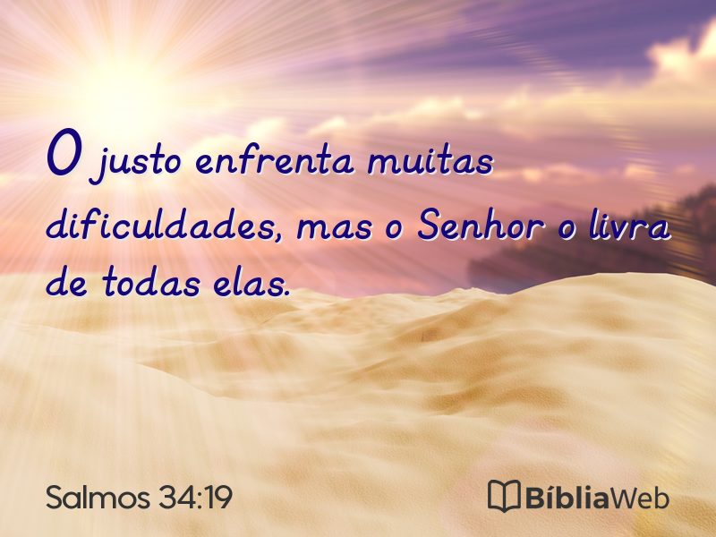 Salmos 34:19 em imagem para compartilhar