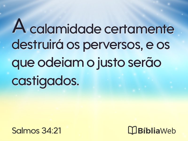 Salmos 34:21 em imagem para compartilhar