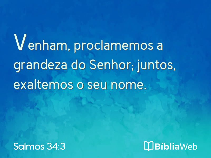 Salmos 34:3 em imagem para compartilhar