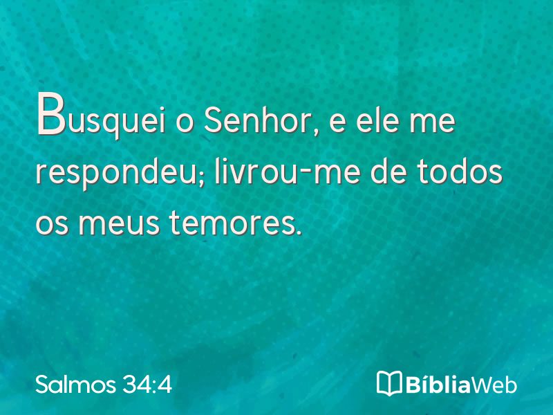 Salmos 34:4 em imagem para compartilhar