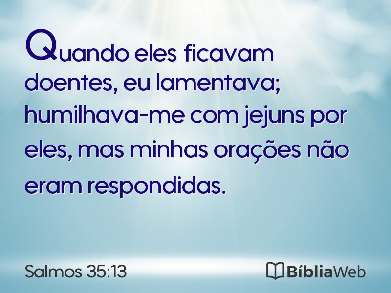 Salmos 35:13 em imagem para compartilhar
