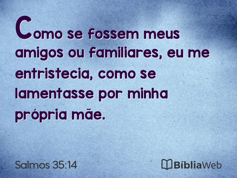 Salmos 35:14 em imagem para compartilhar