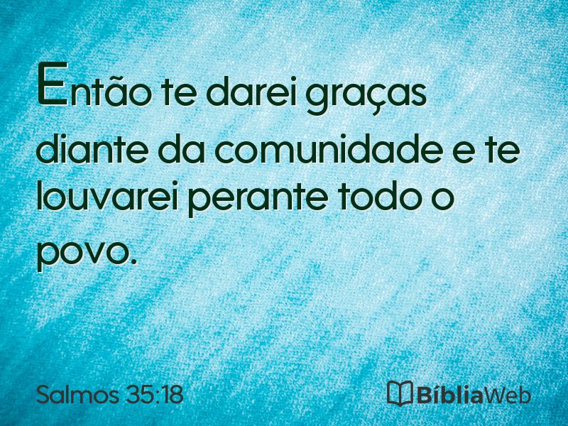 Salmos 35:18 em imagem para compartilhar