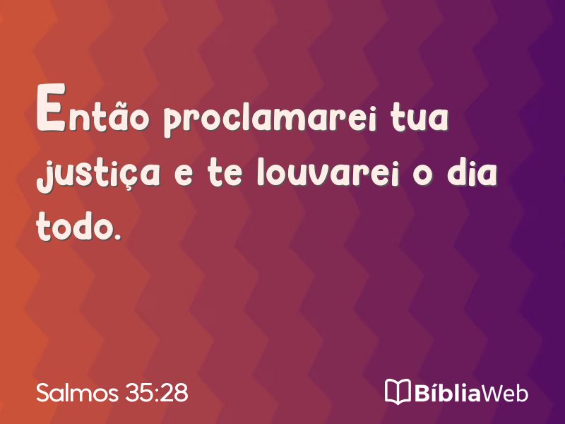 Salmos 35:28 em imagem para compartilhar