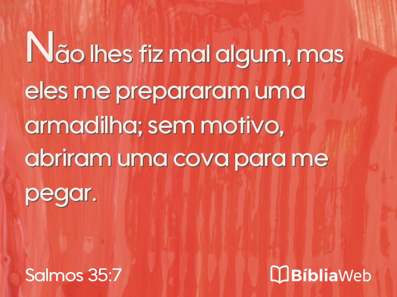Salmos 35:7 em imagem para compartilhar