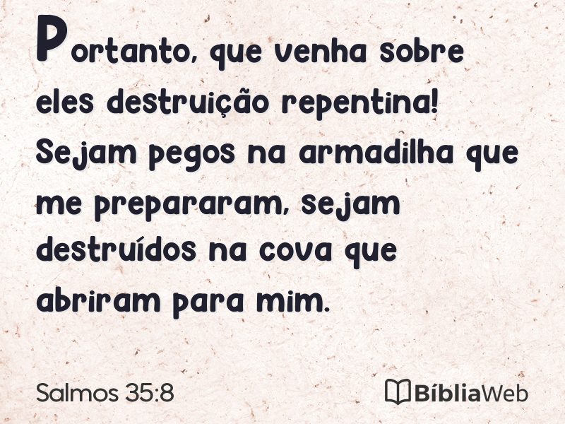 Salmos 35:8 em imagem para compartilhar