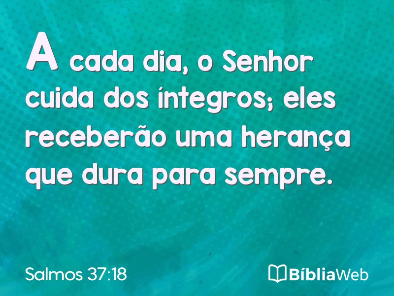 Salmos 37:18 em imagem para compartilhar