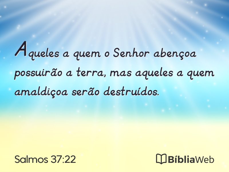 Salmos 37:22 em imagem para compartilhar