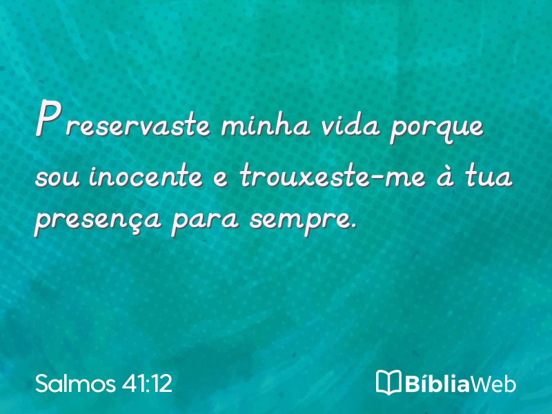 Salmos 41:12 em imagem para compartilhar