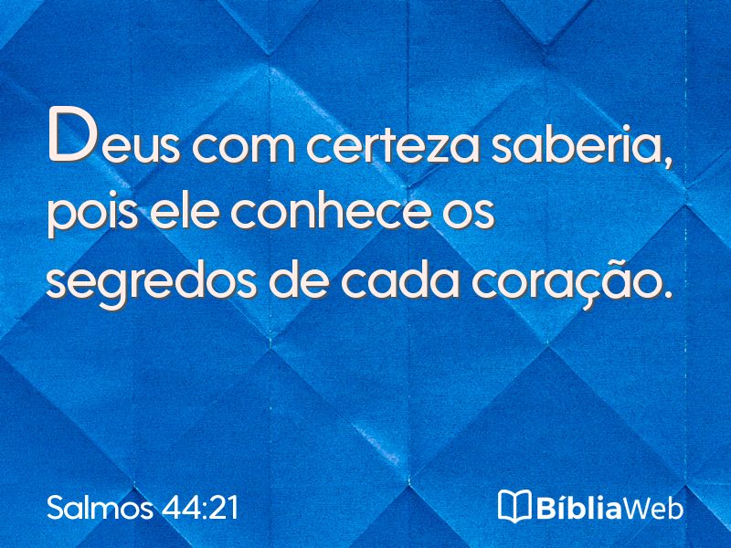 Salmos 44:21 em imagem para compartilhar