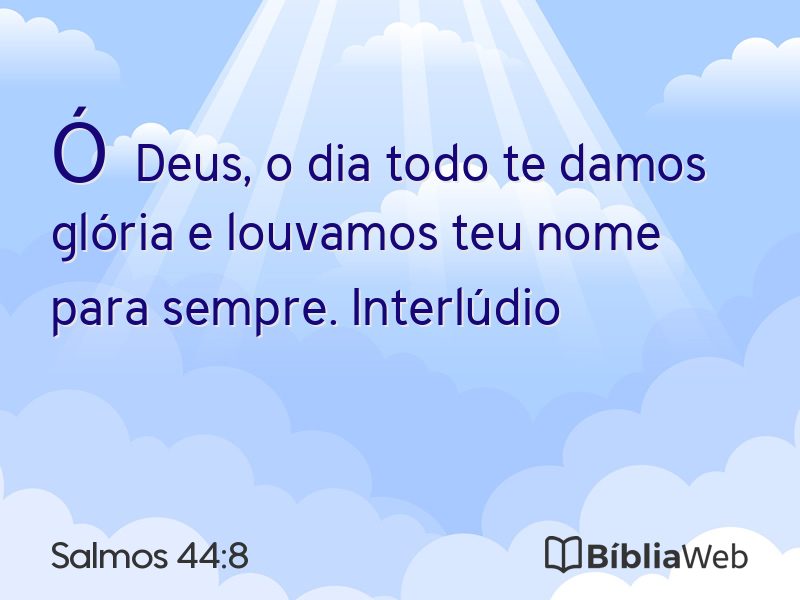 Salmos 44:8 em imagem para compartilhar