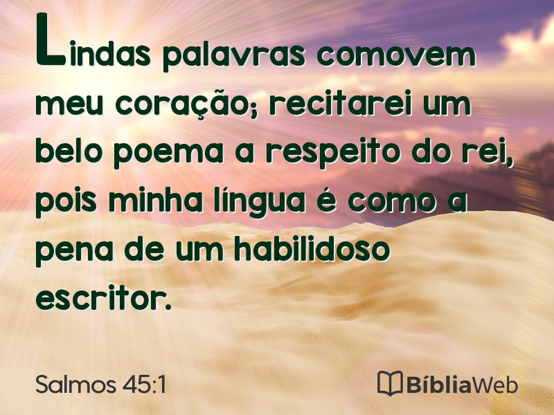 Salmos 45:1 em imagem para compartilhar