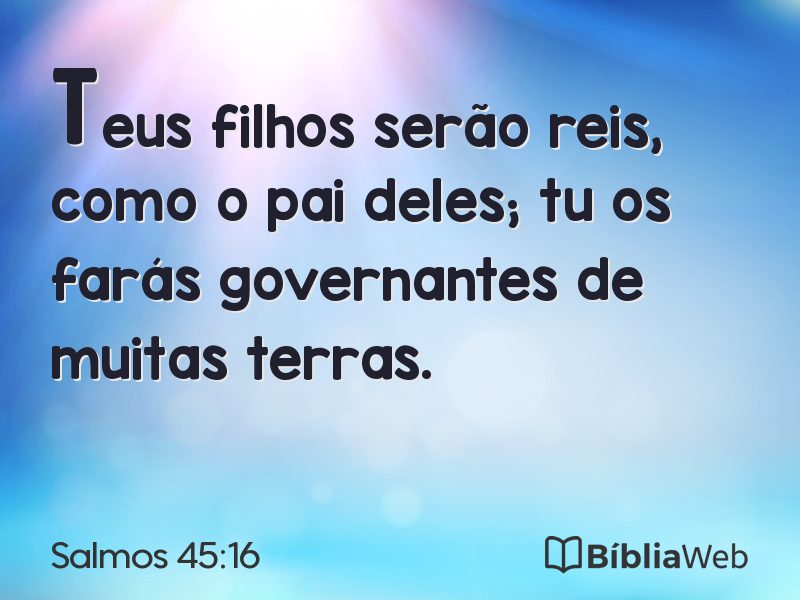 Salmos 45:16 em imagem para compartilhar