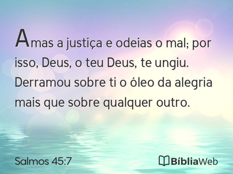 Salmos 45:7 em imagem para compartilhar