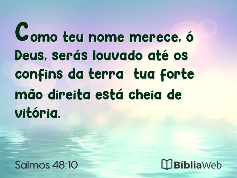 Salmos 48:10 em imagem para compartilhar