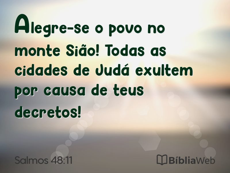 Salmos 48:11 em imagem para compartilhar