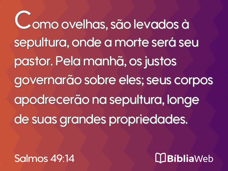 Salmos 49:14 em imagem para compartilhar