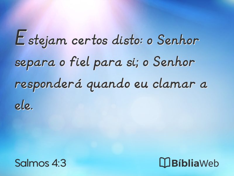 Salmos 4:3 em imagem para compartilhar