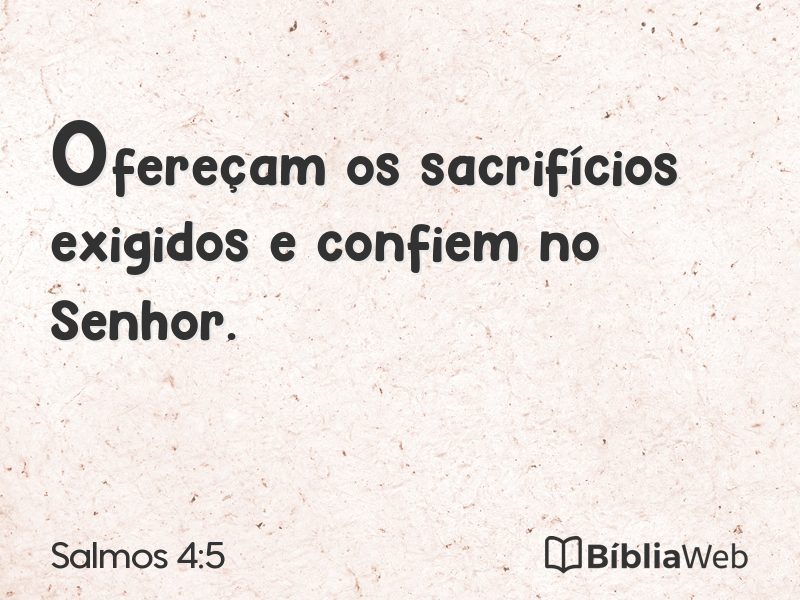 Salmos 4:5 em imagem para compartilhar
