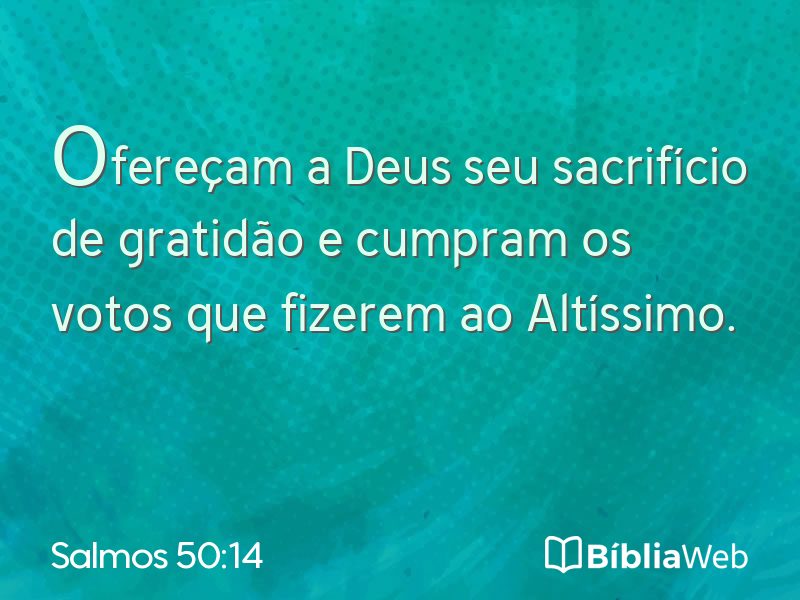 Salmos 50:14 em imagem para compartilhar