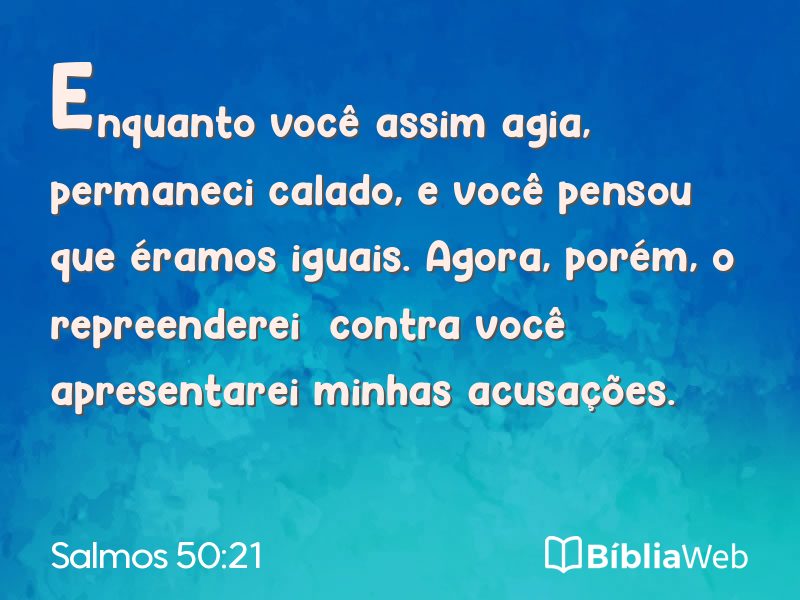 Salmos 50:21 em imagem para compartilhar