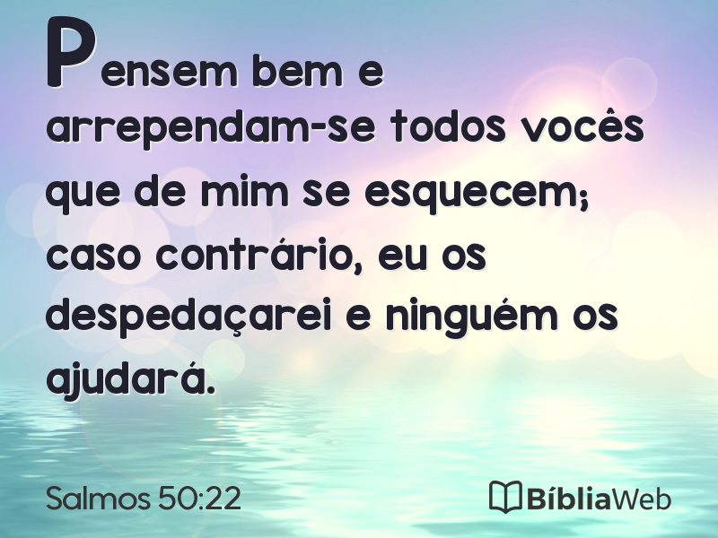 Salmos 50:22 em imagem para compartilhar