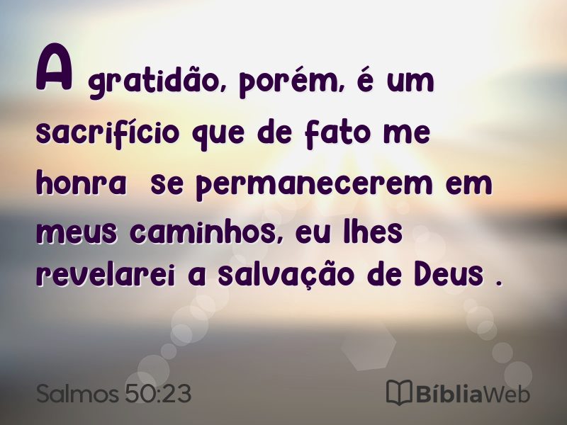 Salmos 50:23 em imagem para compartilhar