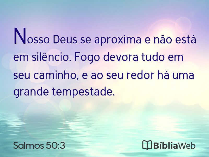 Salmos 50:3 em imagem para compartilhar