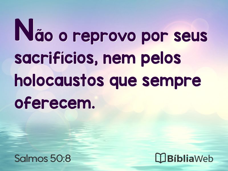 Salmos 50:8 em imagem para compartilhar