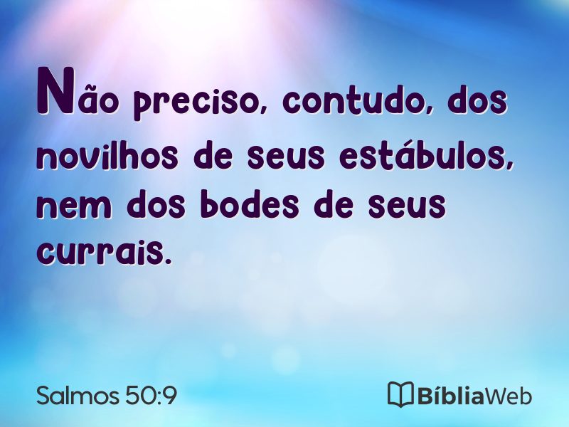 Salmos 50:9 em imagem para compartilhar