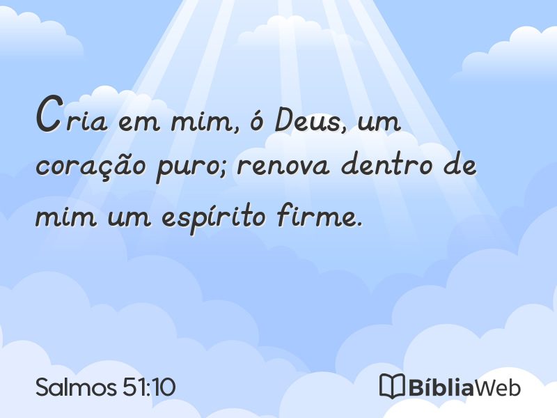 Salmos 51:10 em imagem para compartilhar