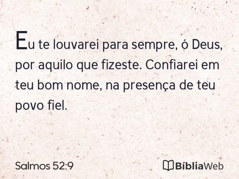 Salmos 52:9 em imagem para compartilhar
