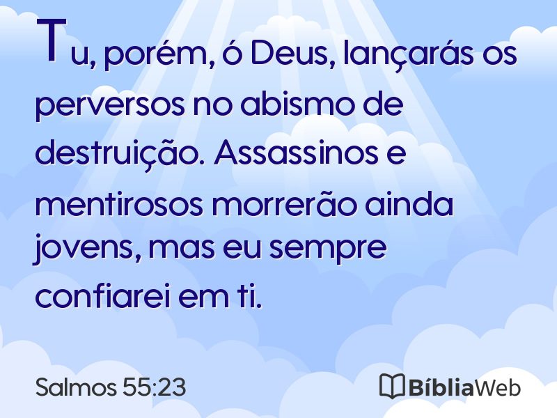 Salmos 55:23 em imagem para compartilhar