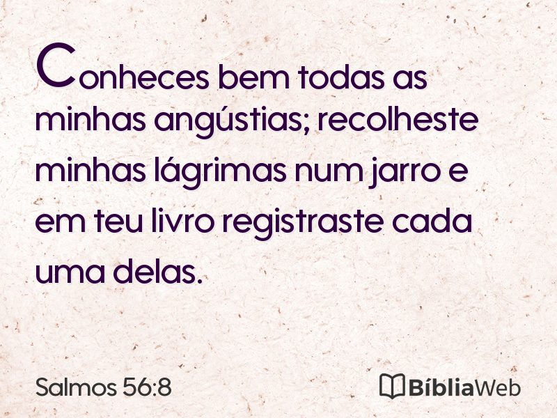 Salmos 56:8 em imagem para compartilhar