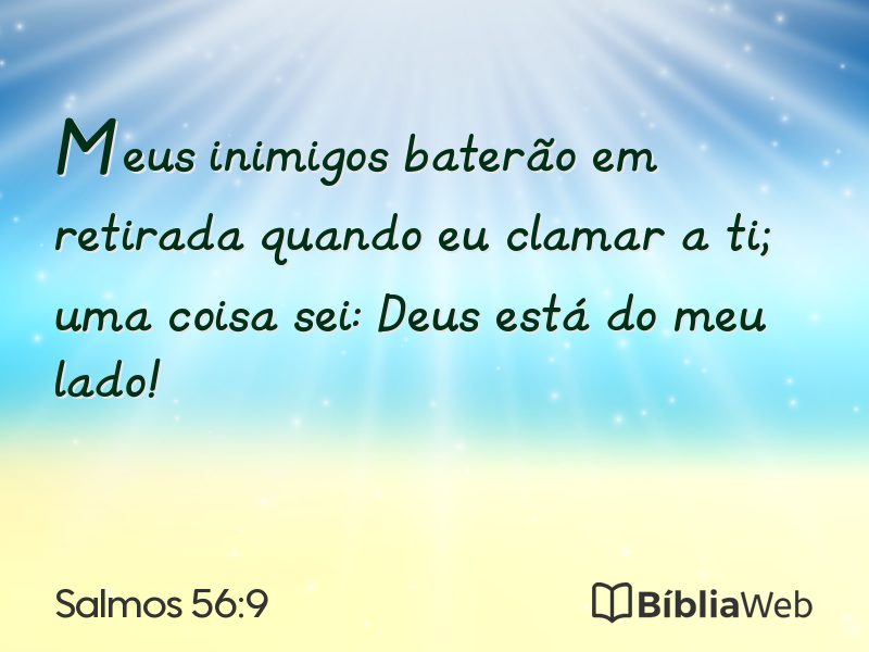 Salmos 56:9 em imagem para compartilhar