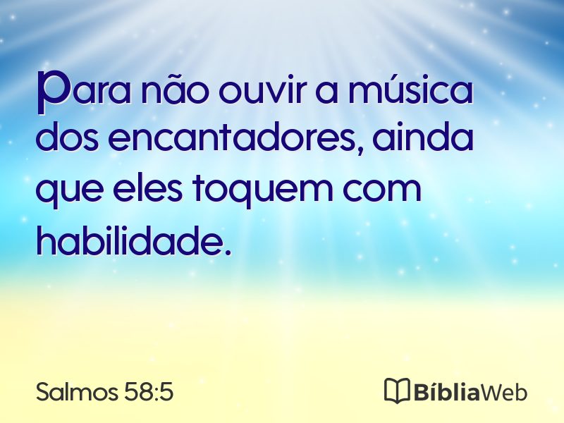 Salmos 58:5 em imagem para compartilhar