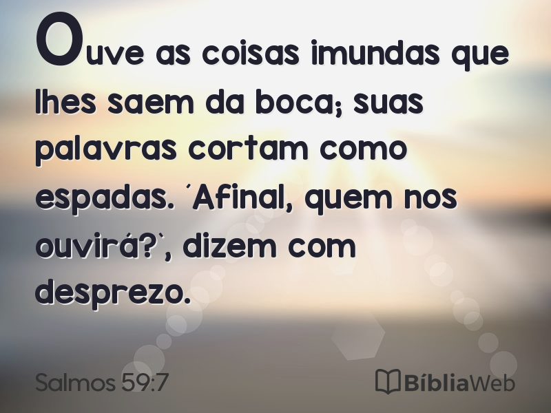 Salmos 59:7 em imagem para compartilhar