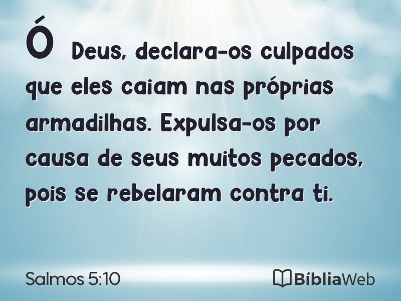 Salmos 5:10 em imagem para compartilhar