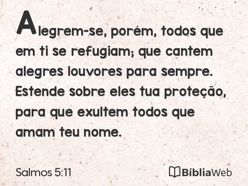 Salmos 5:11 em imagem para compartilhar