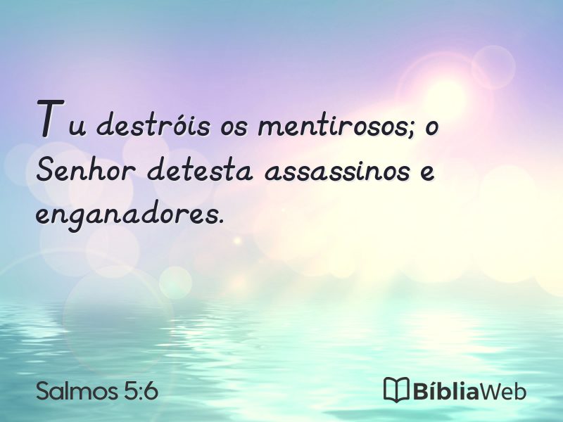 Salmos 5:6 em imagem para compartilhar