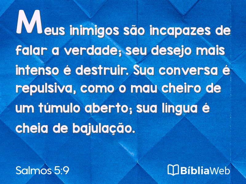 Salmos 5:9 em imagem para compartilhar