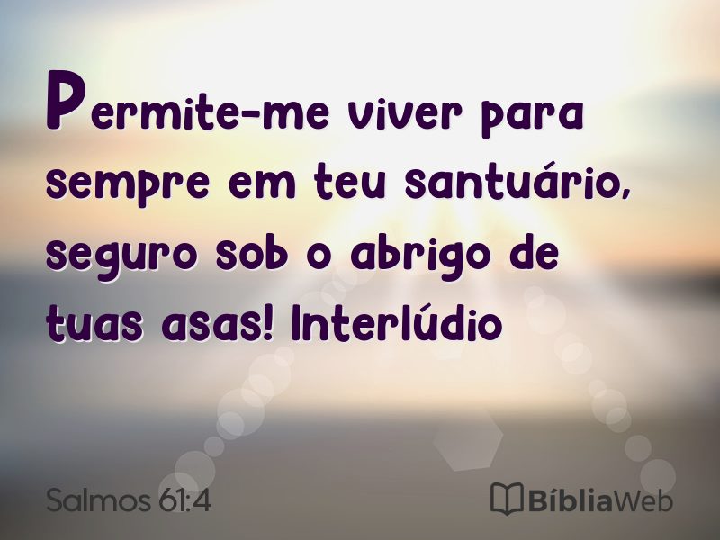 Salmos 61:4 em imagem para compartilhar