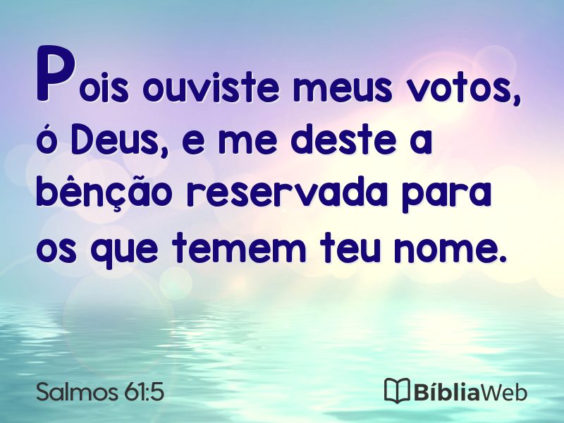 Salmos 61:5 em imagem para compartilhar