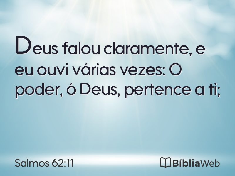 Salmos 62:11 em imagem para compartilhar