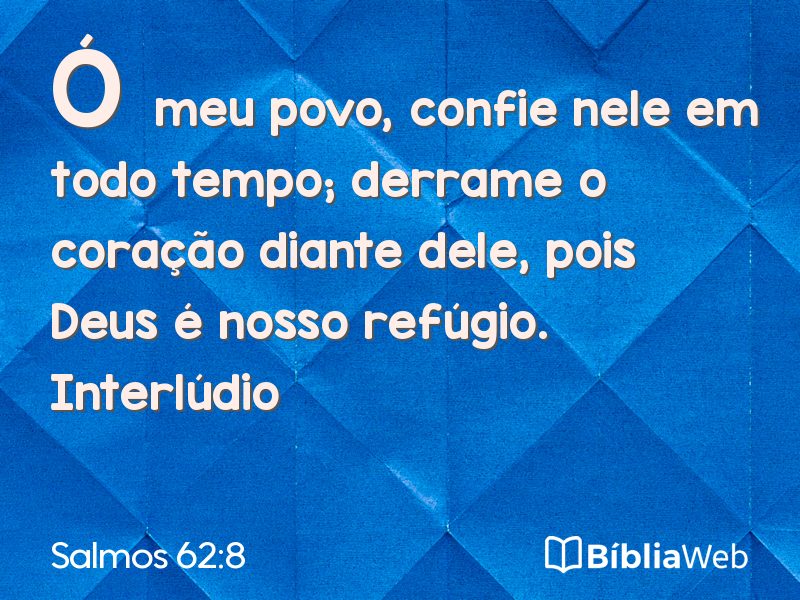 Salmos 62:8 em imagem para compartilhar