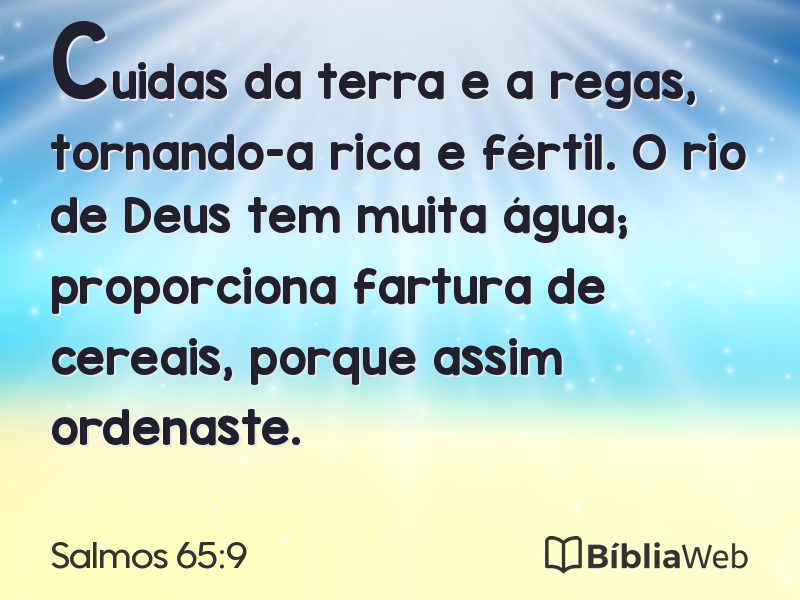 Salmos 65:9 em imagem para compartilhar