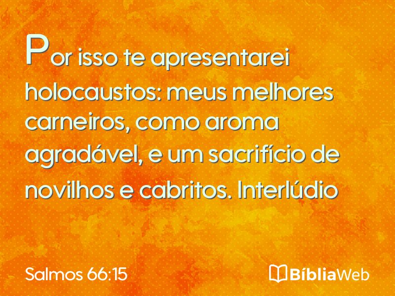 Salmos 66:15 em imagem para compartilhar