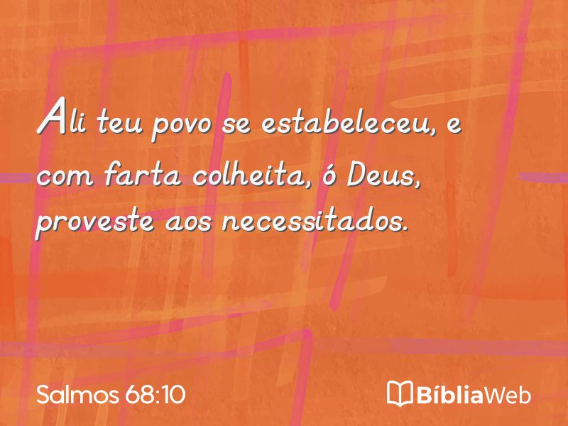 Salmos 68:10 em imagem para compartilhar
