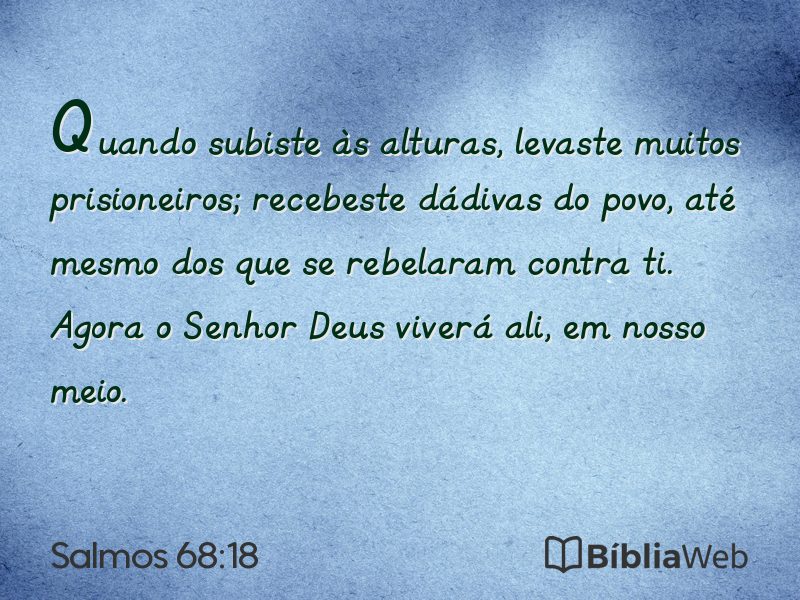 Salmos 68:18 em imagem para compartilhar