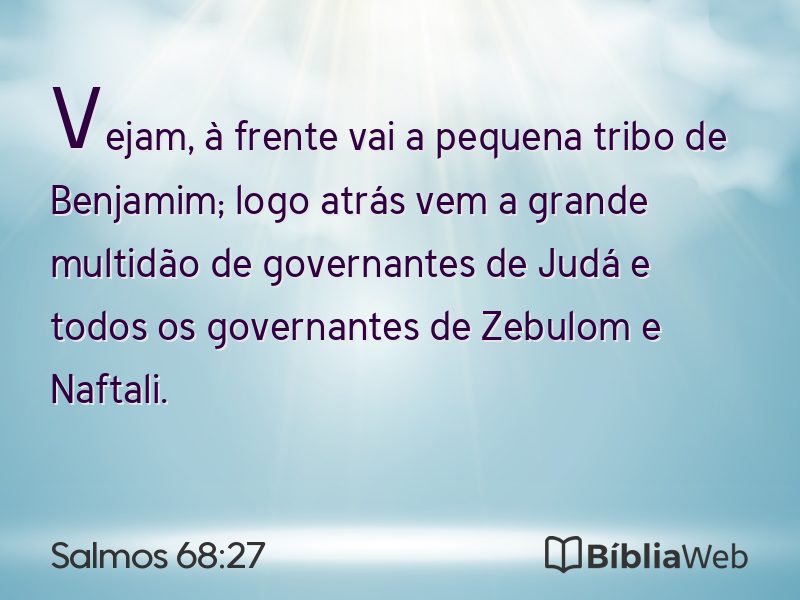 Salmos 68:27 em imagem para compartilhar